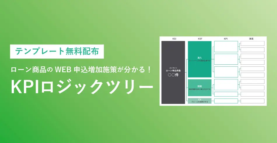 ローン商品のweb申込増加施策が分かる！『KPIロジックツリー』